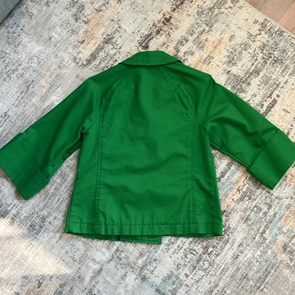 Old Navy Women's Size Small Green Pea Coat Jacket with 3/4 Cuff Button Sleeves - Picture 6 of 6